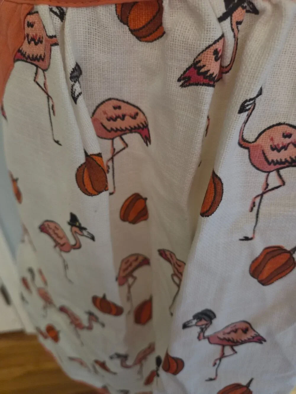 My Little Pumpkin Pilgrim Flamingo Apron